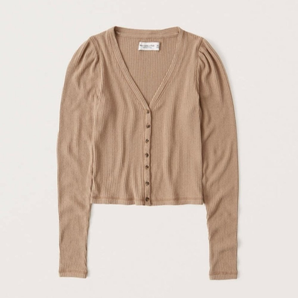 NWT Abercrombie Brown Ribbed Cardigan XS